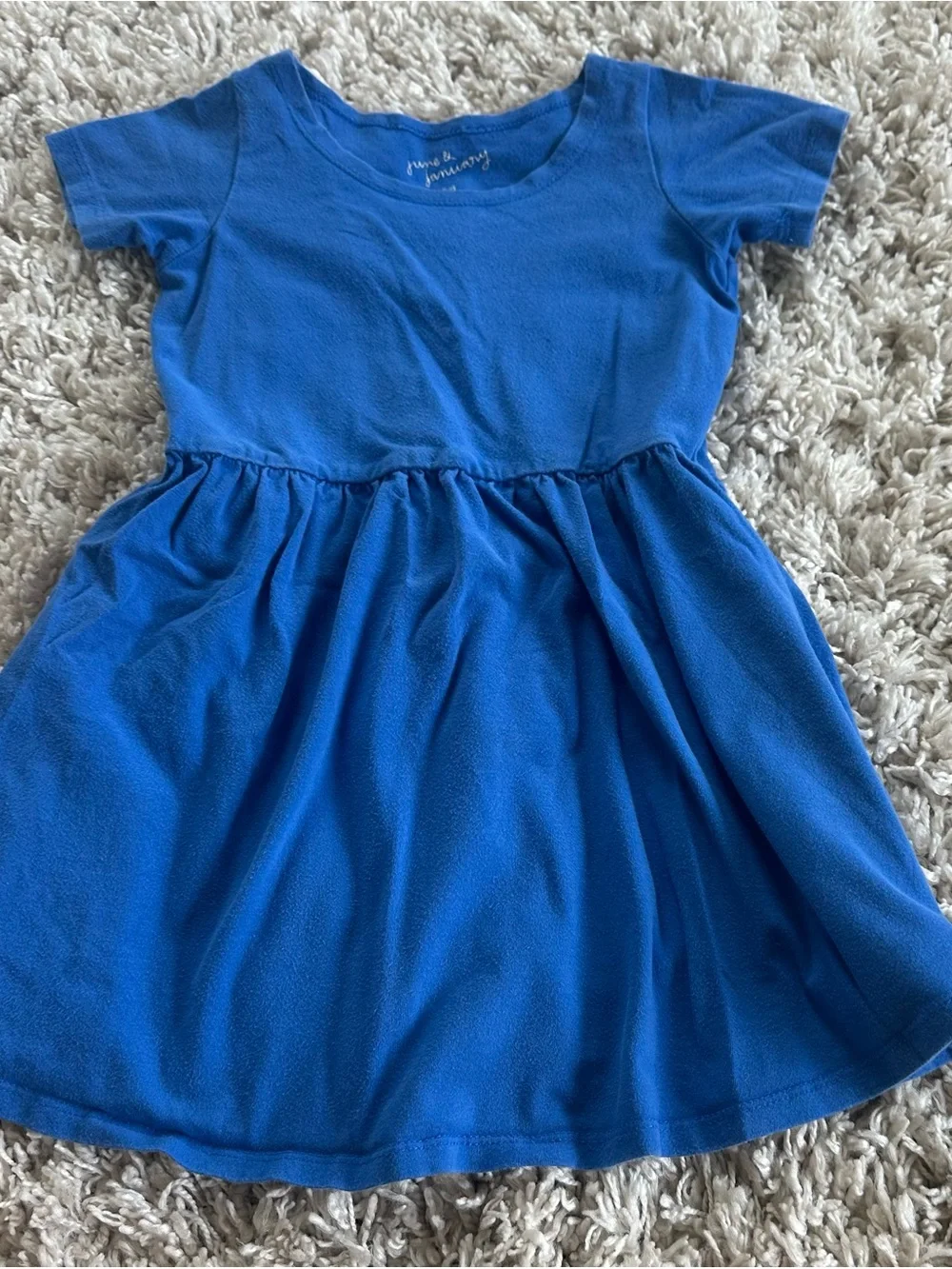 Girls' Casual Scoop Neck Knit Dress in Bright Blue